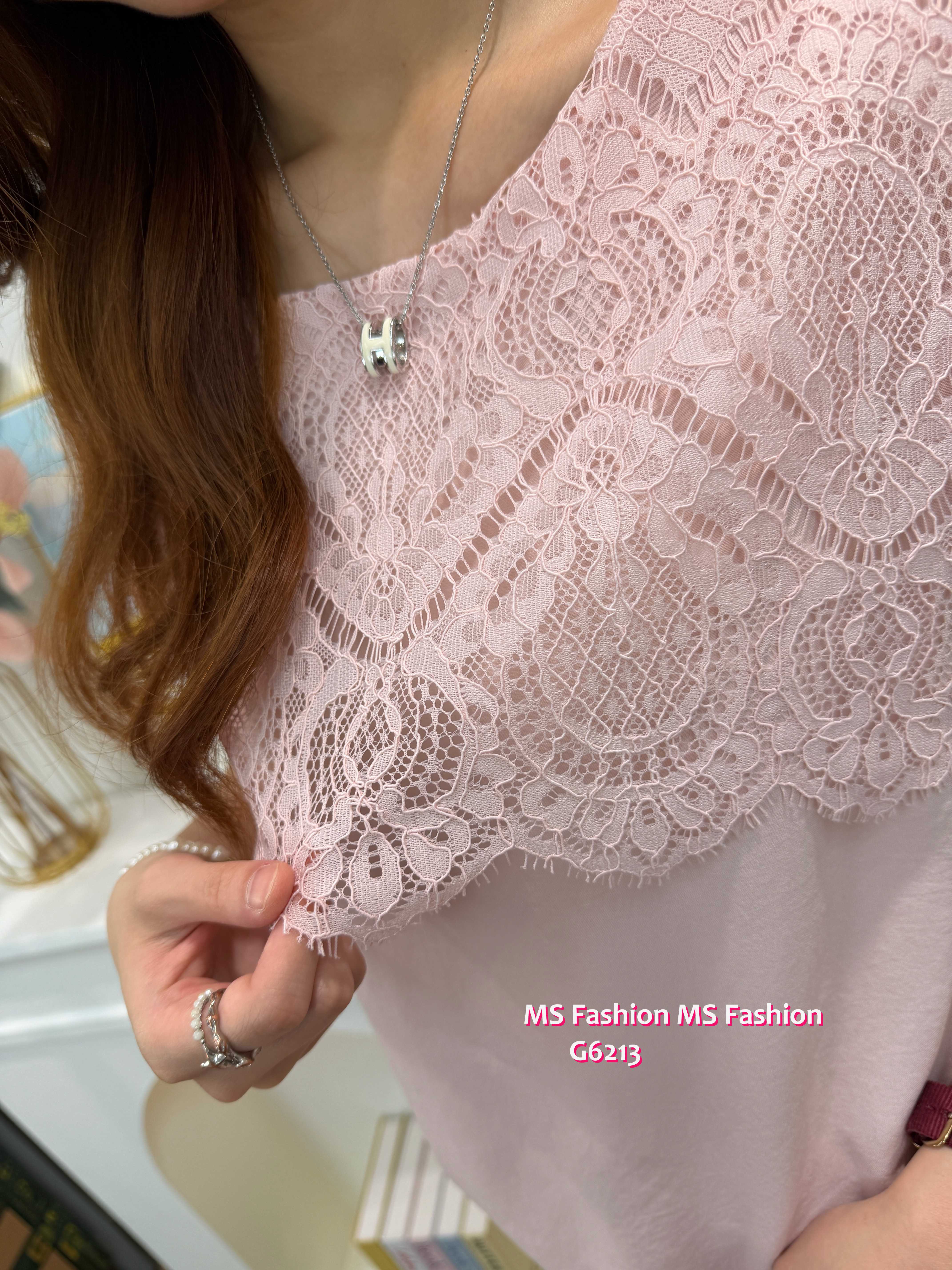 G6213 勁靚拼lace top