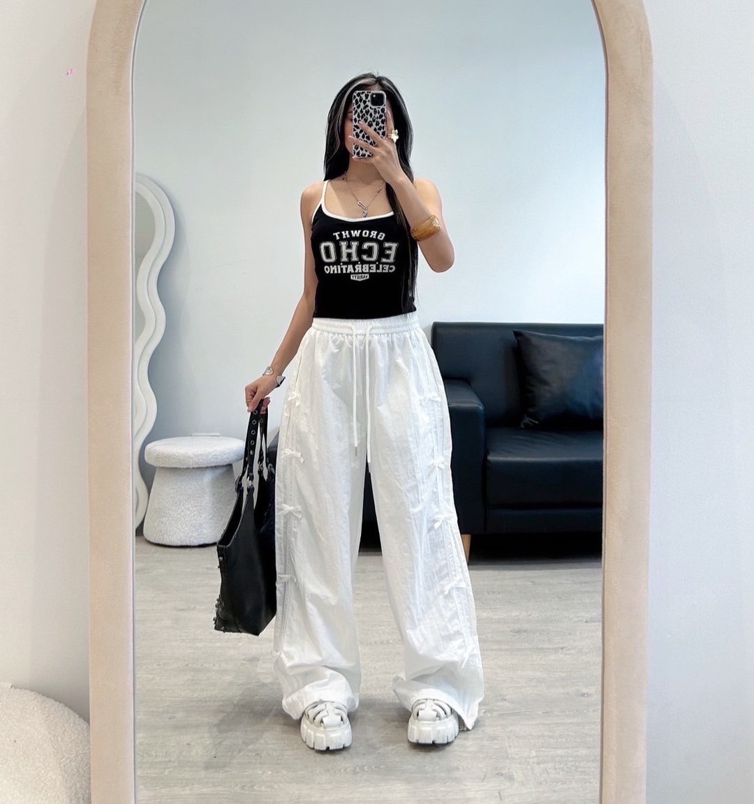 Bkk秋冬款 蝴蝶結速乾運動長褲