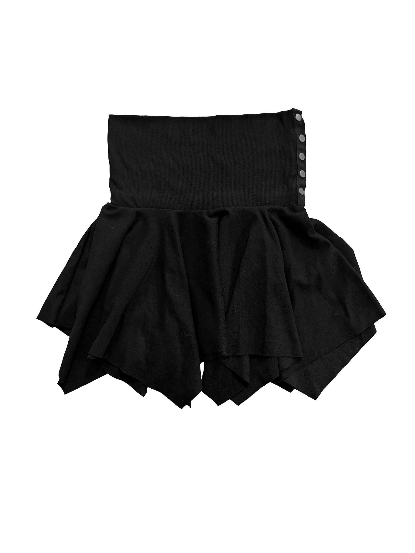 Snap Button Ruffle Mini Skirt