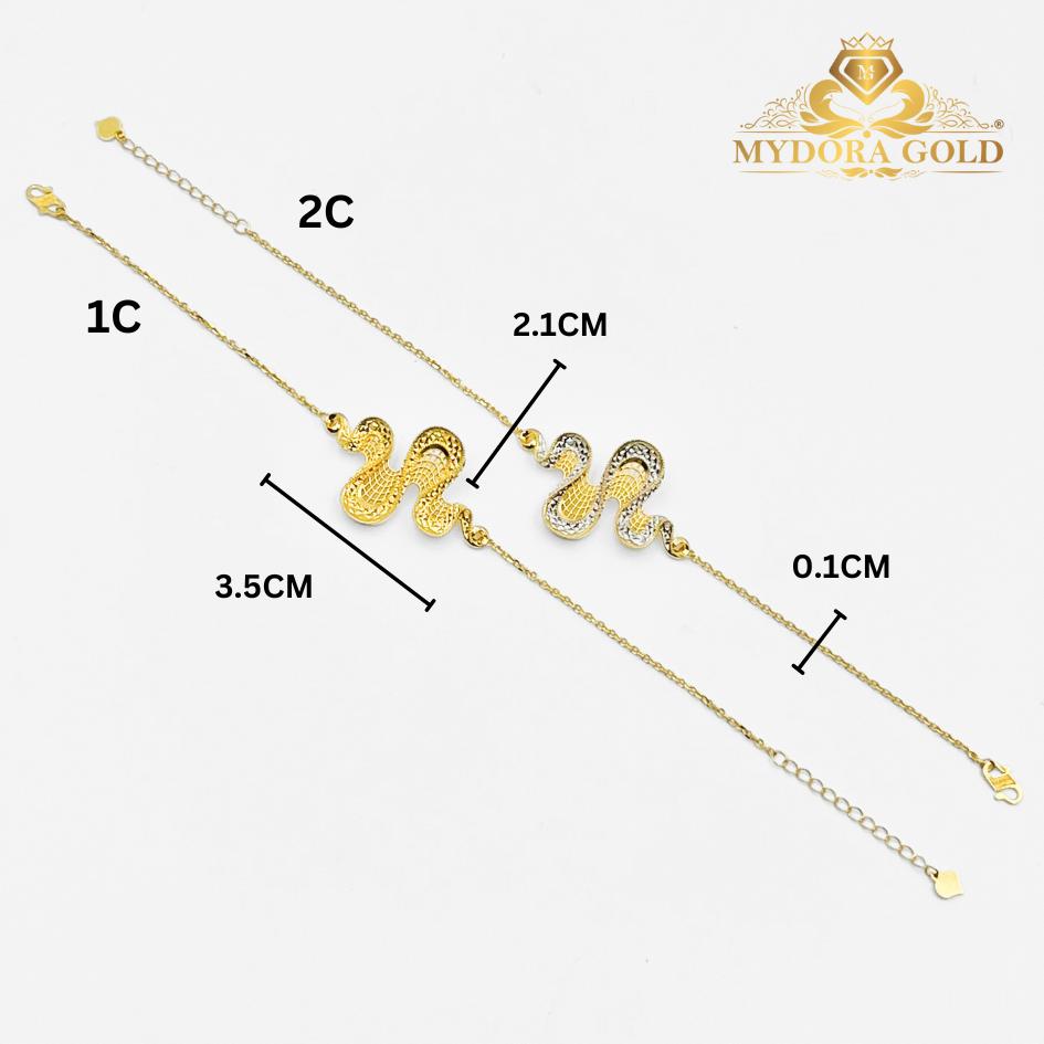 MYDORA Rantai Tangan Ombak Cinta Jaring EMAS 916/22k