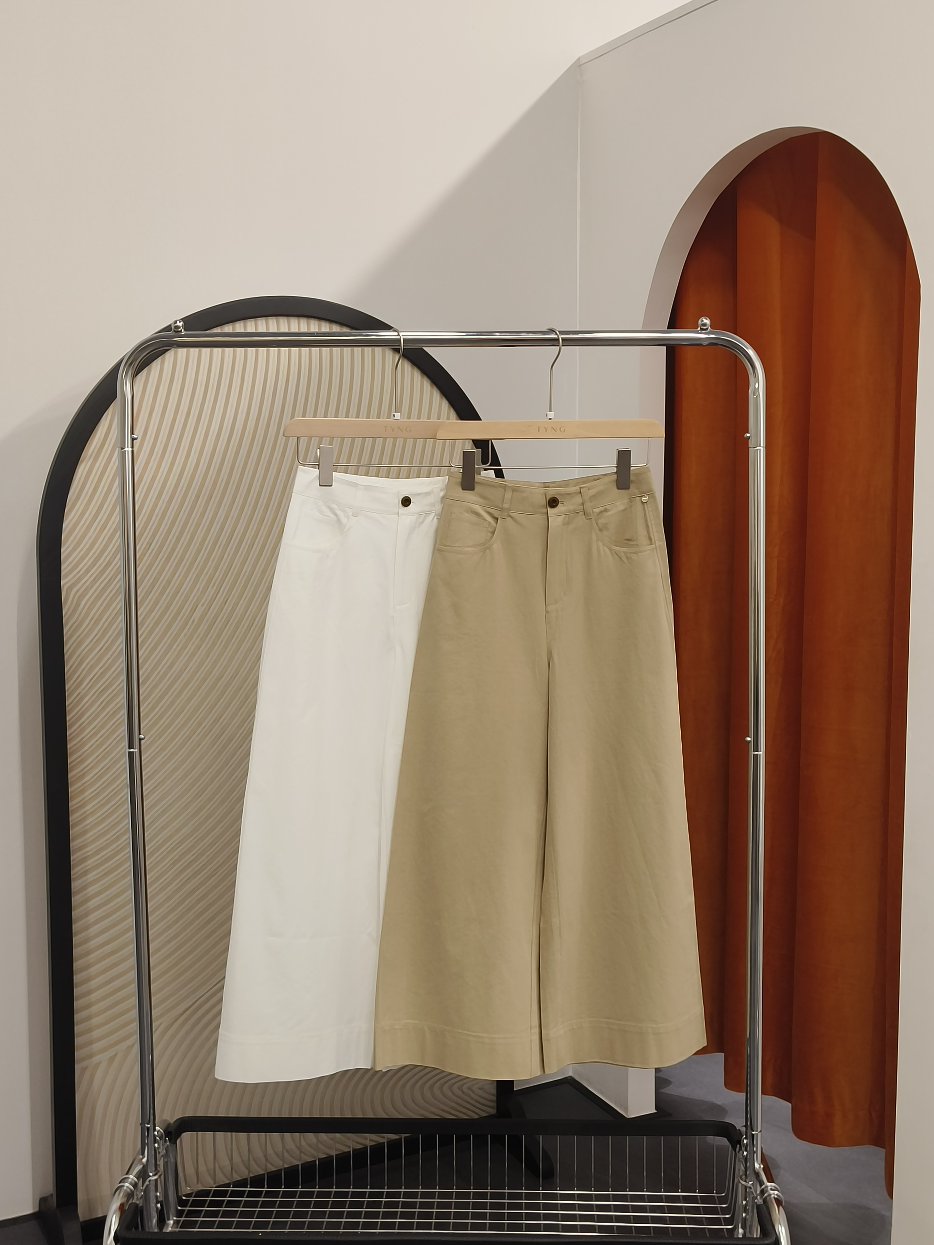 天丝棉直筒阔腿裤