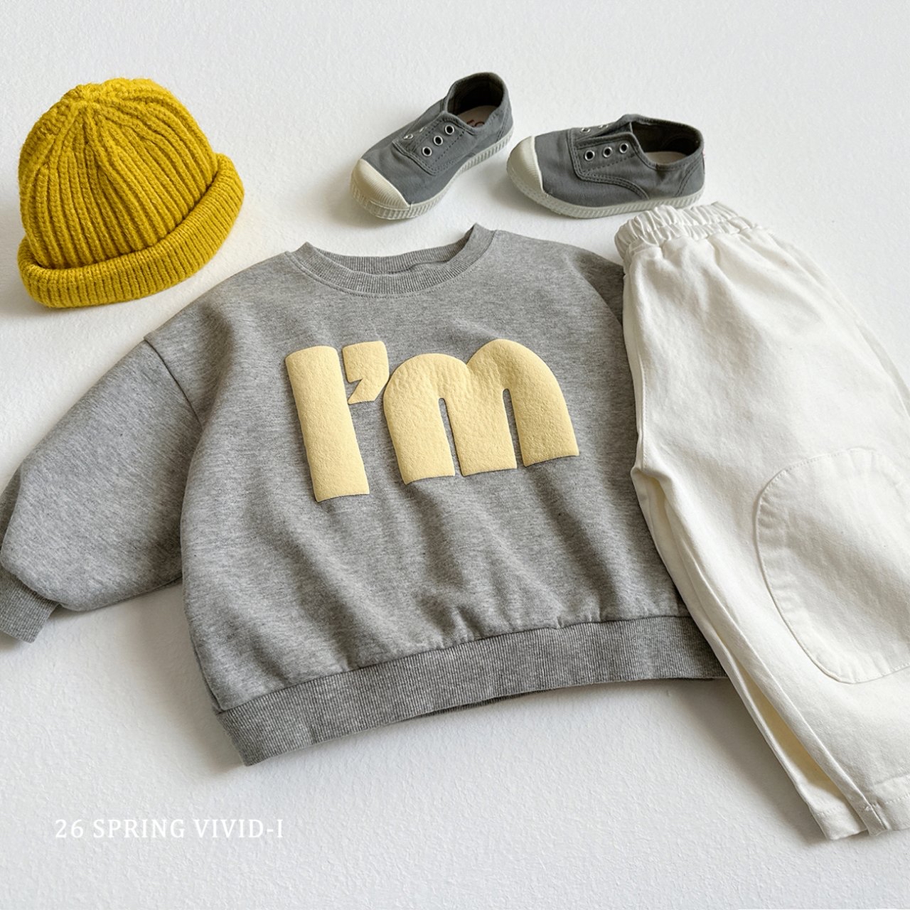 🌸預訂 韓國直送🌸🇰🇷VIVIDI三色立體字母印花寬鬆衛衣