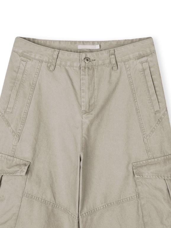 Cotton Wide-Leg Cargo Pants