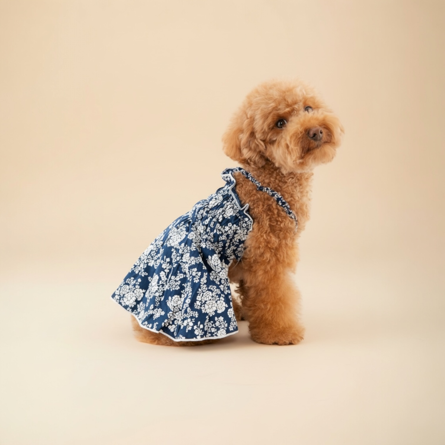 S507BL  花布吊帶橡根裙 Floral suspender oak skirt