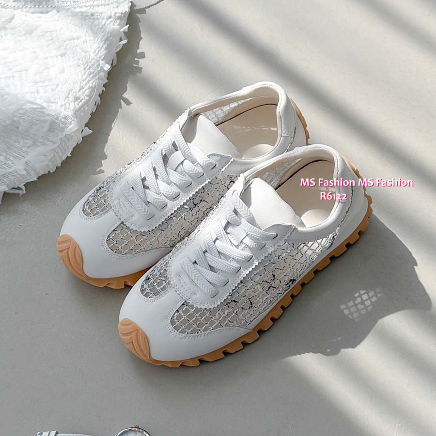 R6122 韓國🇰🇷真皮拼網料sneakers