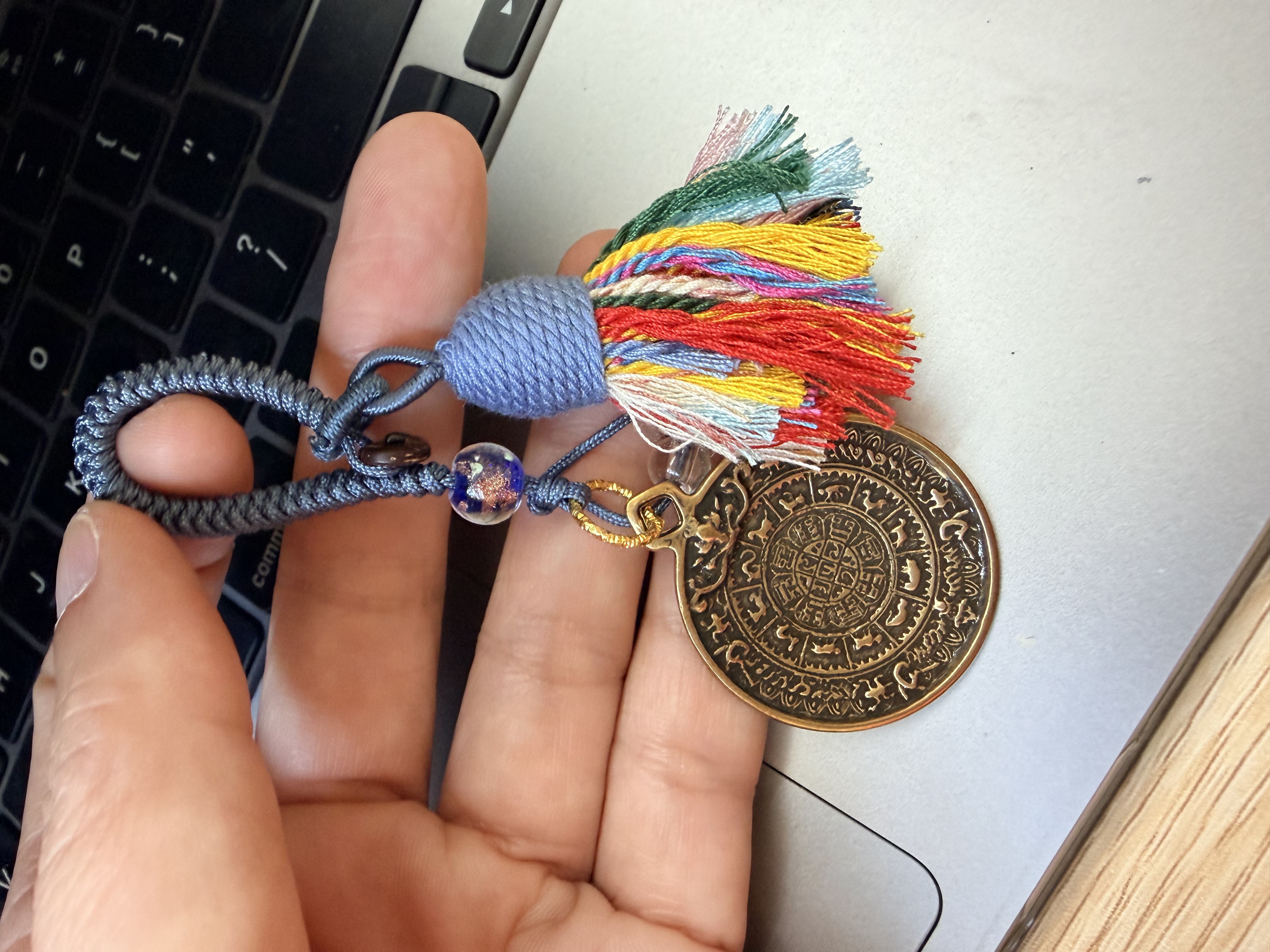 流蘇款九宮八卦+時輪金剛吊飾（大昭寺加持）天藍