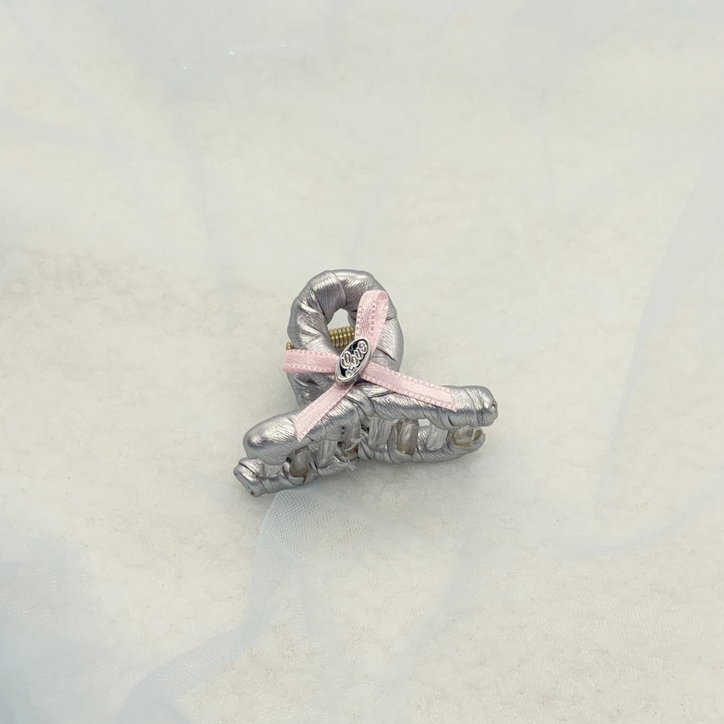 迷你銀色PU皮型格抓夾 4.5cm