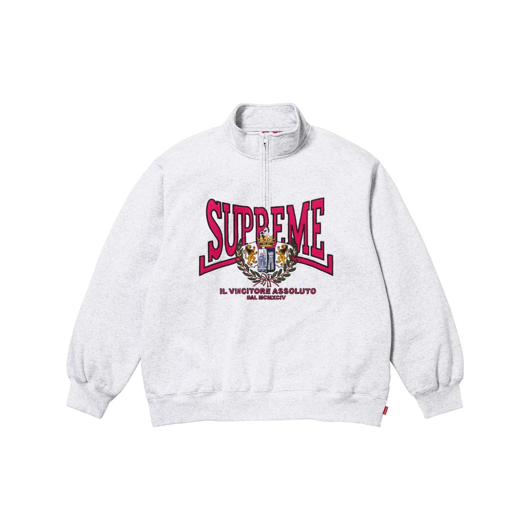 Supreme Crest Appliqué Half Zip Pullover