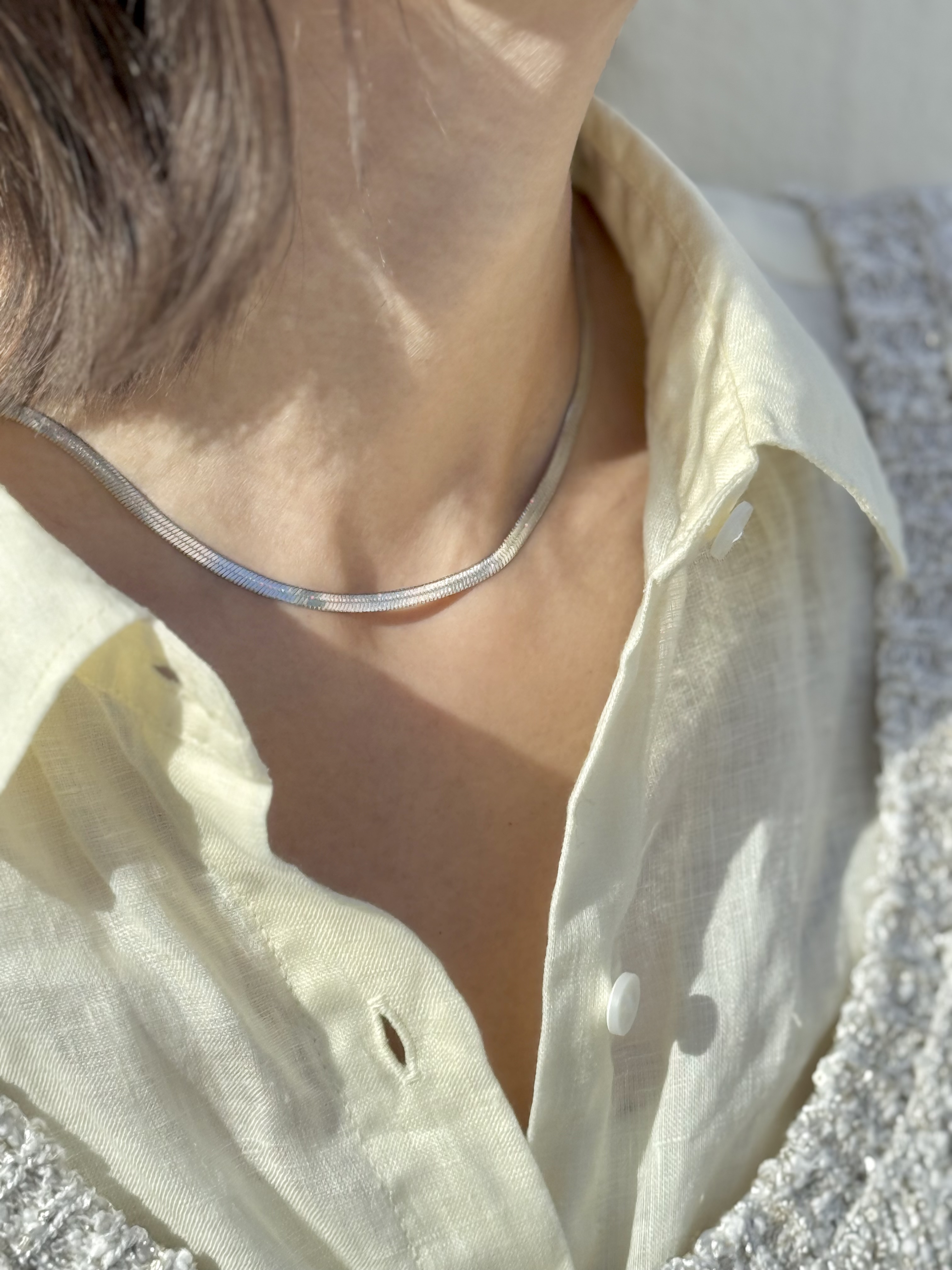 Sliver snake chain stainless necklace