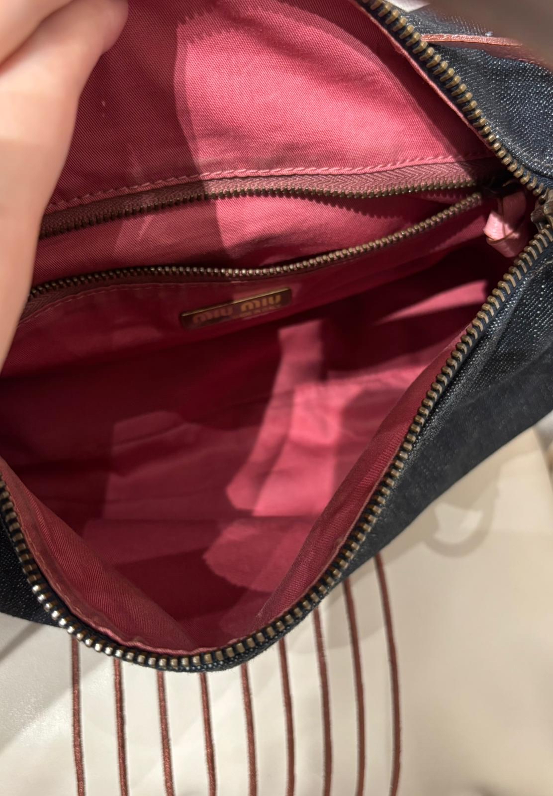 Miu miu denim hobo flap bag 100%Authentic ,90%new