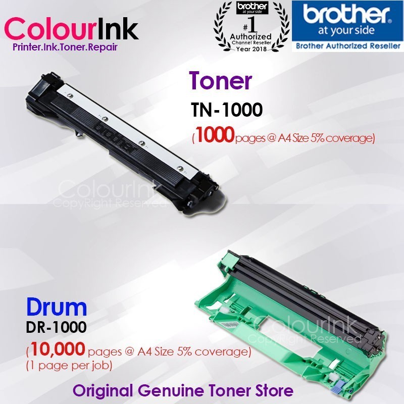 Brother Original Genuine TN-1000 Black Toner for HL-1110 HL-1210W DCP-1510 DCP-1610W MFC-1810W MFC-1910W TN1000