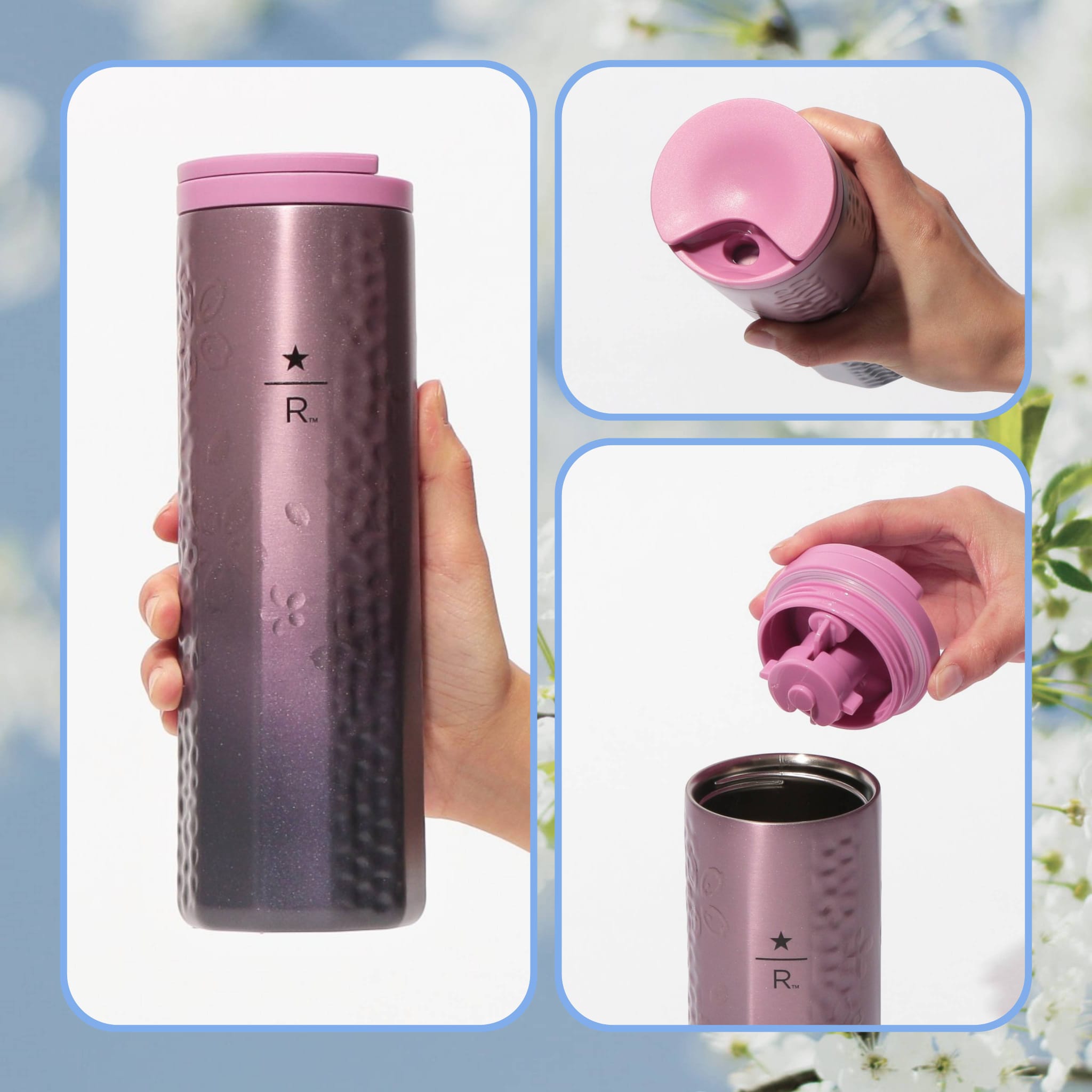 《日本🇯🇵 STARBUCKS RESERVE® Roastery Tokyo 2026 Sakura🌸櫻花系列》漸變夜櫻不鏽鋼保溫杯 473ml