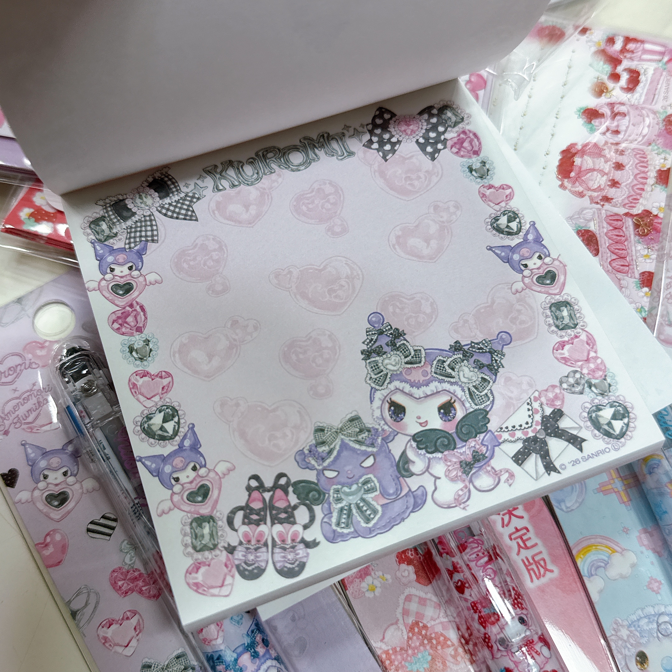 日本直送Sanrio聯成 Amenomori Fumika系列筆  信紙套裝 四色原子筆鉛芯筆 鎖匙扣