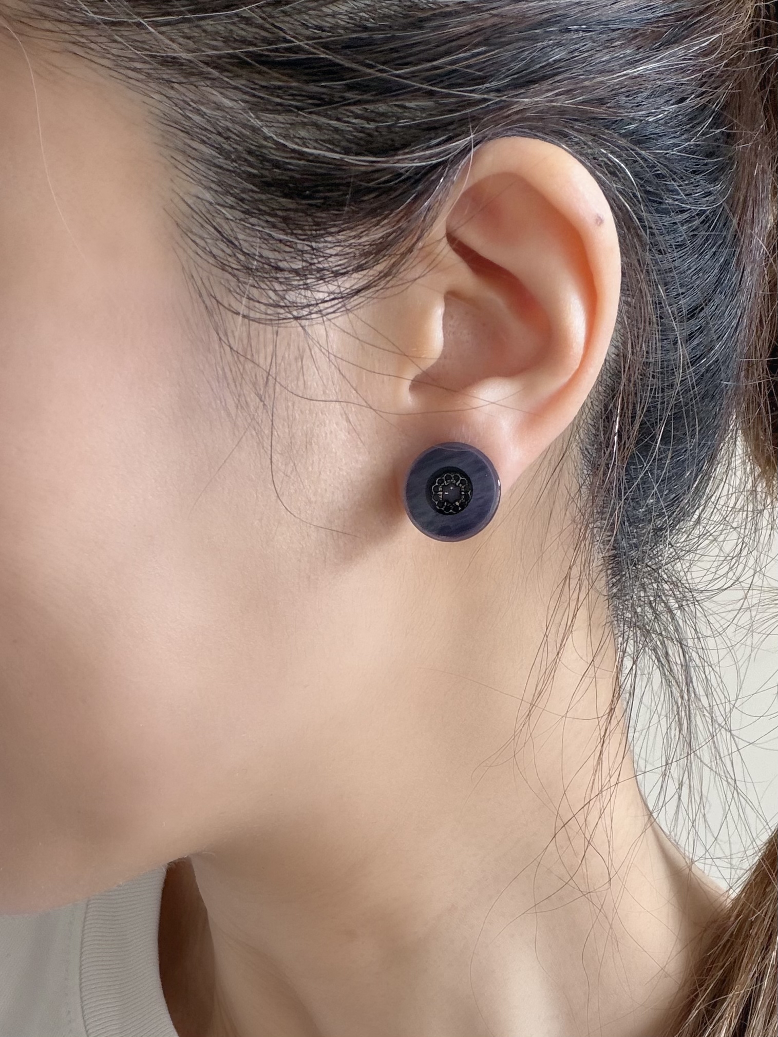 日本Vintage鈕扣耳環