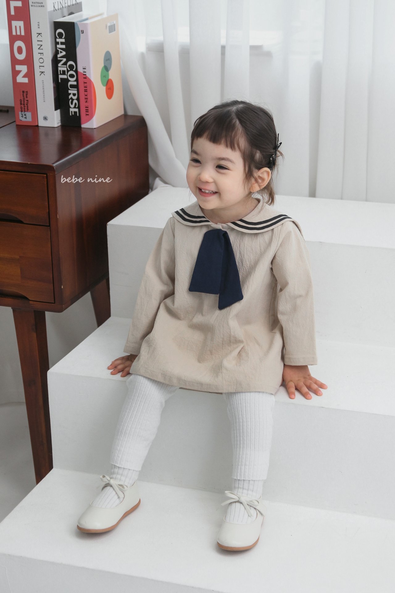 🌸預訂 韓國直送🌸🇰🇷Bebenine兩色水手領巾長袖連身裙