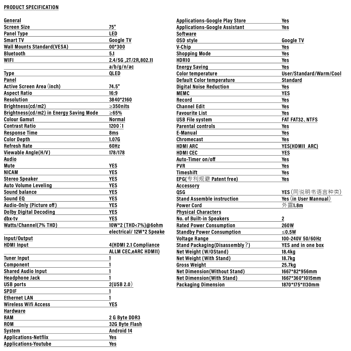 Haier 75" 4K UHD Android TV (H75S80FUX)