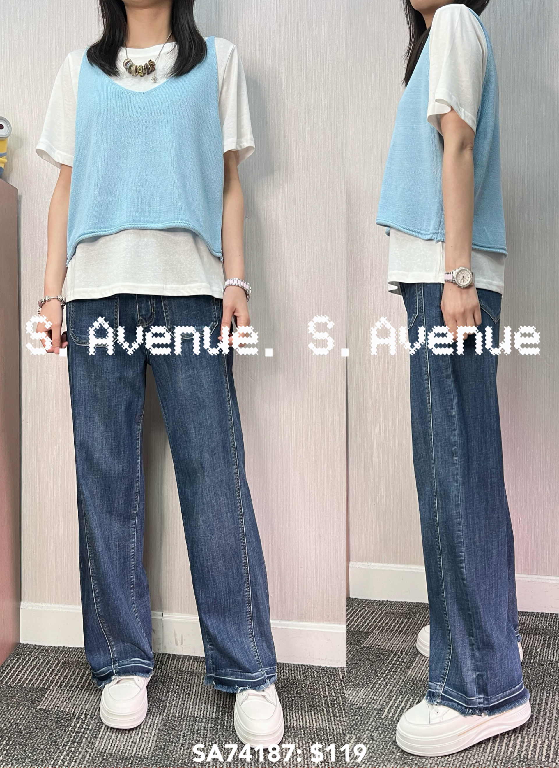 SA74187: 短袖打底top+吊帶線背心