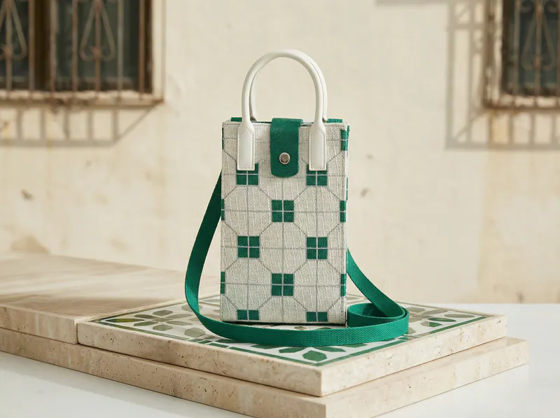 針織斜孭袋-經典磚紋