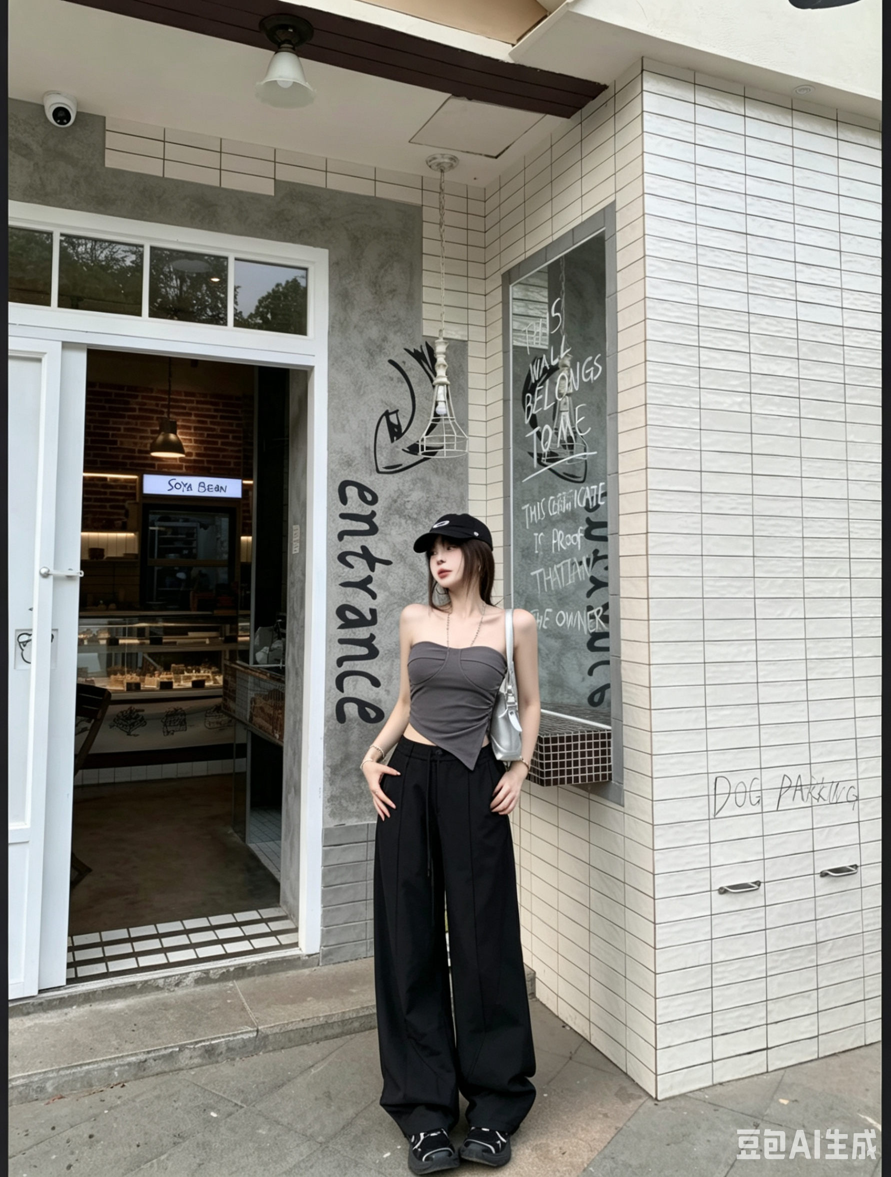 4552 「Noir」垂感西装阔腿裤