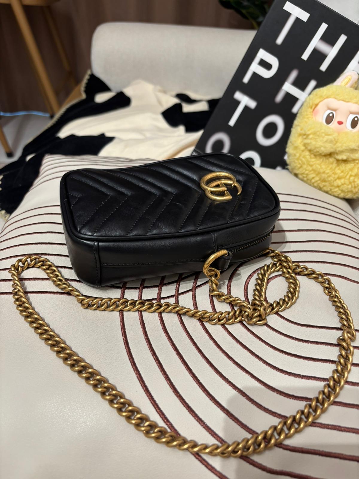 Gucci GG Marmont Vertical Phone Crossbody Bag 100%Authentic, 98%New ✅Booklet✅Dust bag