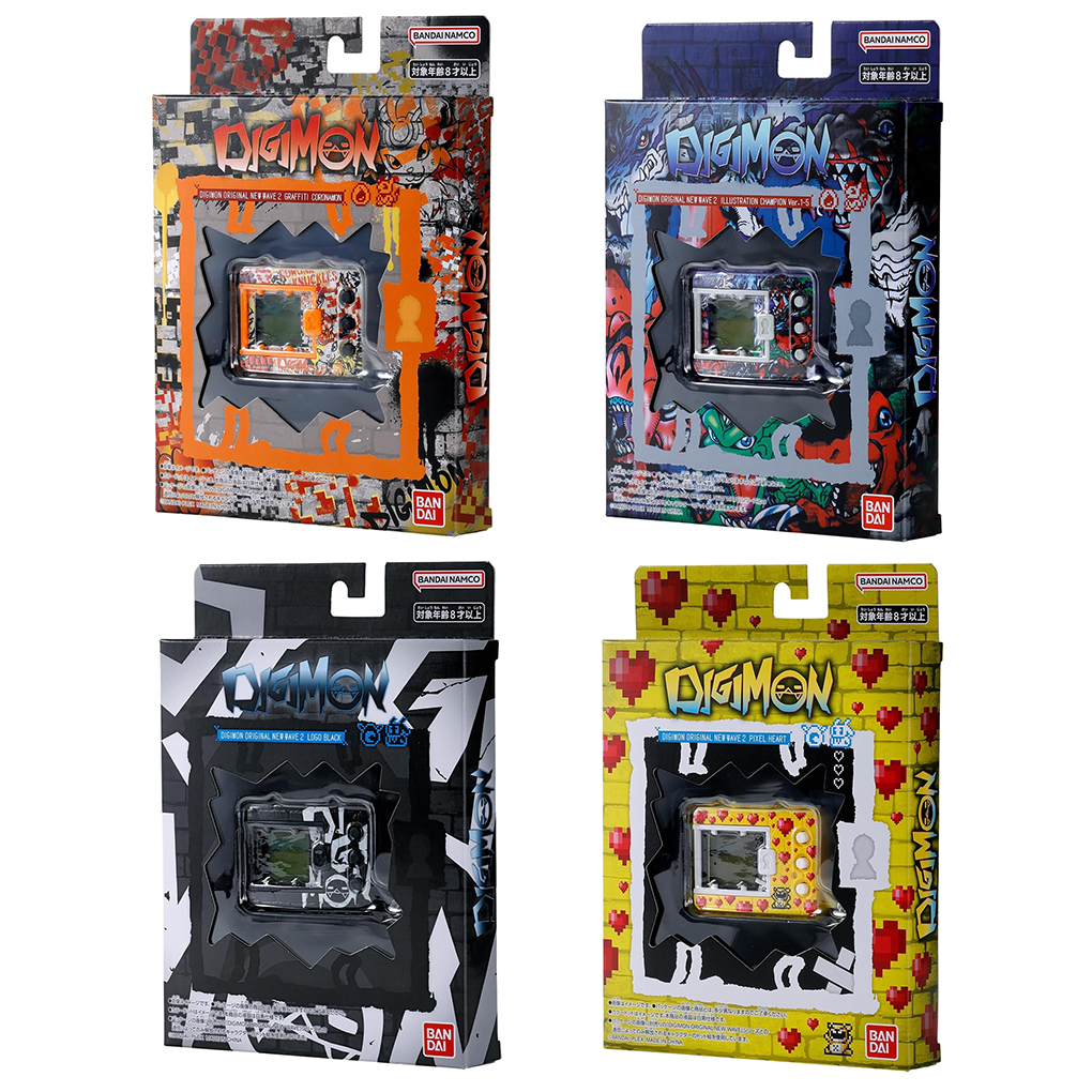 (預訂訂金 各$100) (總價 各$138) Bandai 數碼暴龍機 Digimon Original New Wave 2 (日冕獸塗鴉 Graffiti Coronamon / 像素之心 Pixel Heart / 插畫冠軍 Ver.1-5 Illustration Champion Ver.1-5 / 黑色標誌 Logo Black) (行版) 