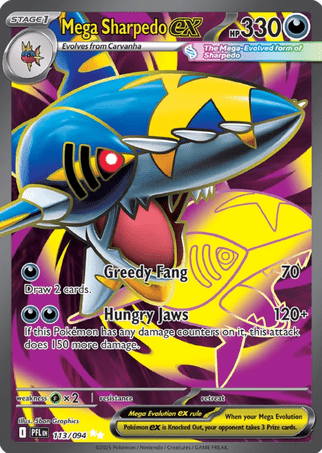 Pokemon TCG Mega Evolution—Phantasmal Flames - Mega Sharpedo-113/094 (EX)