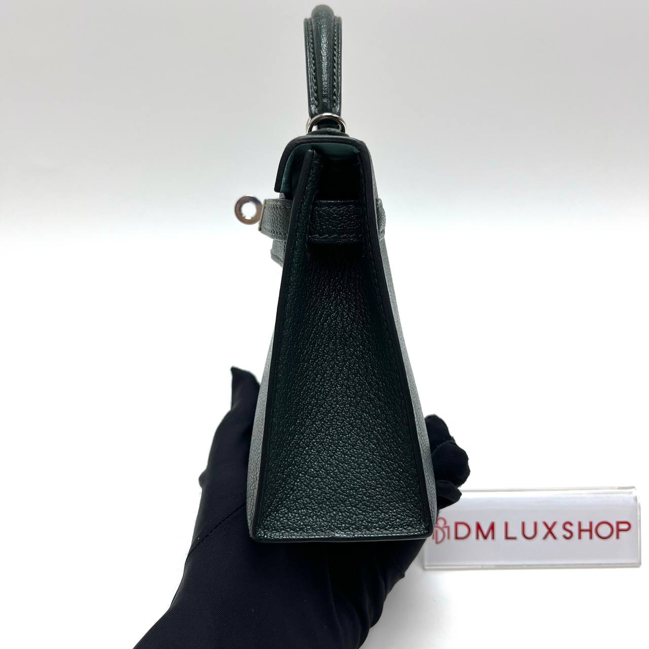 Hermes Mini Kelly Il Vert Titien / Blue Atoll (Stamp Y)