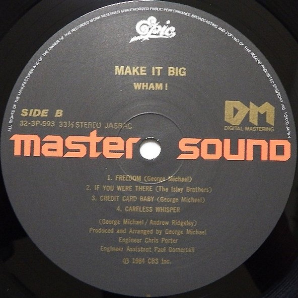 (極罕美品) Wham ＜(日版) Make It Big - Master Sound＞1984 LP黑膠專輯