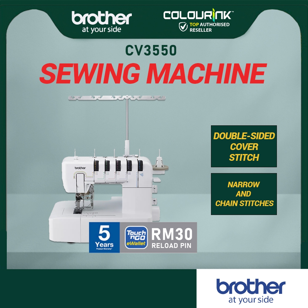 Brother CV3550 Sewing Machine Double Sided Cover Stitch Chain Stitches 1000 spm Free Arm Flatbed Surface Mesin Jahit
