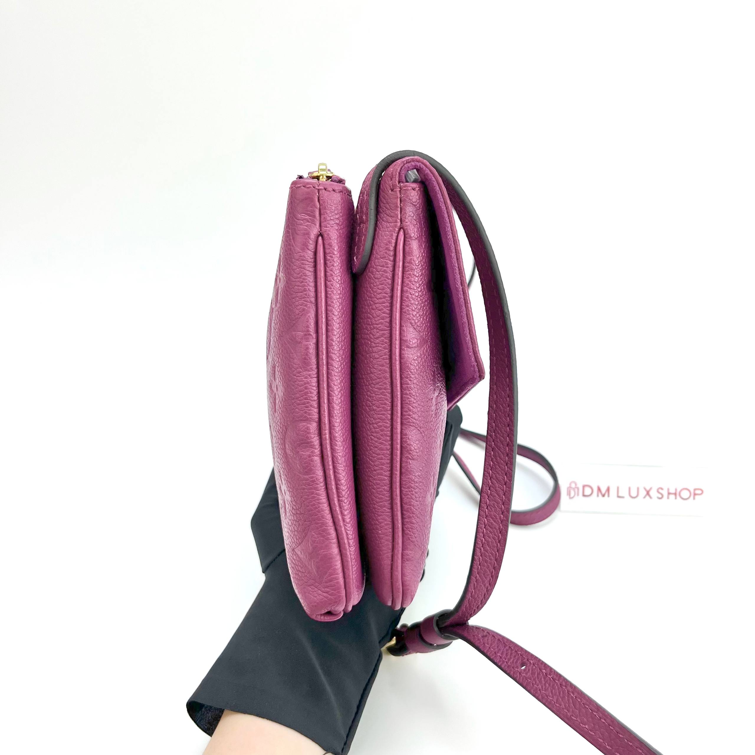 LV Fuschia Empreinte Twice Crossbody Bag