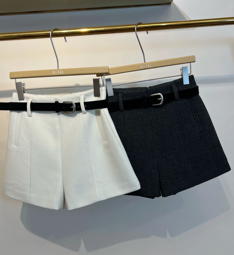 時尚高腰腰帶短褲