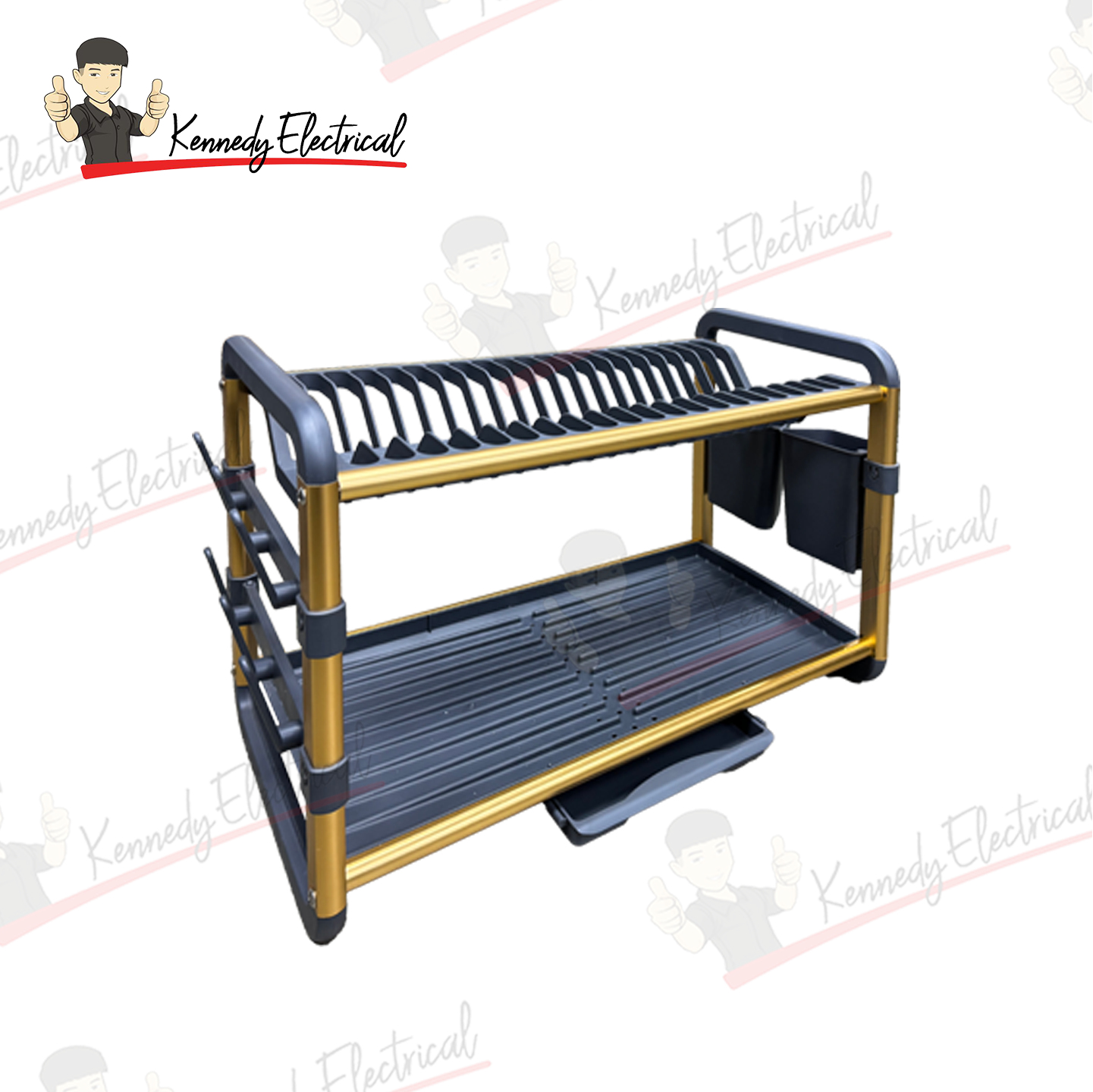 Sx842# Aluminium 2 Layer Gold Dish Rack R1-712