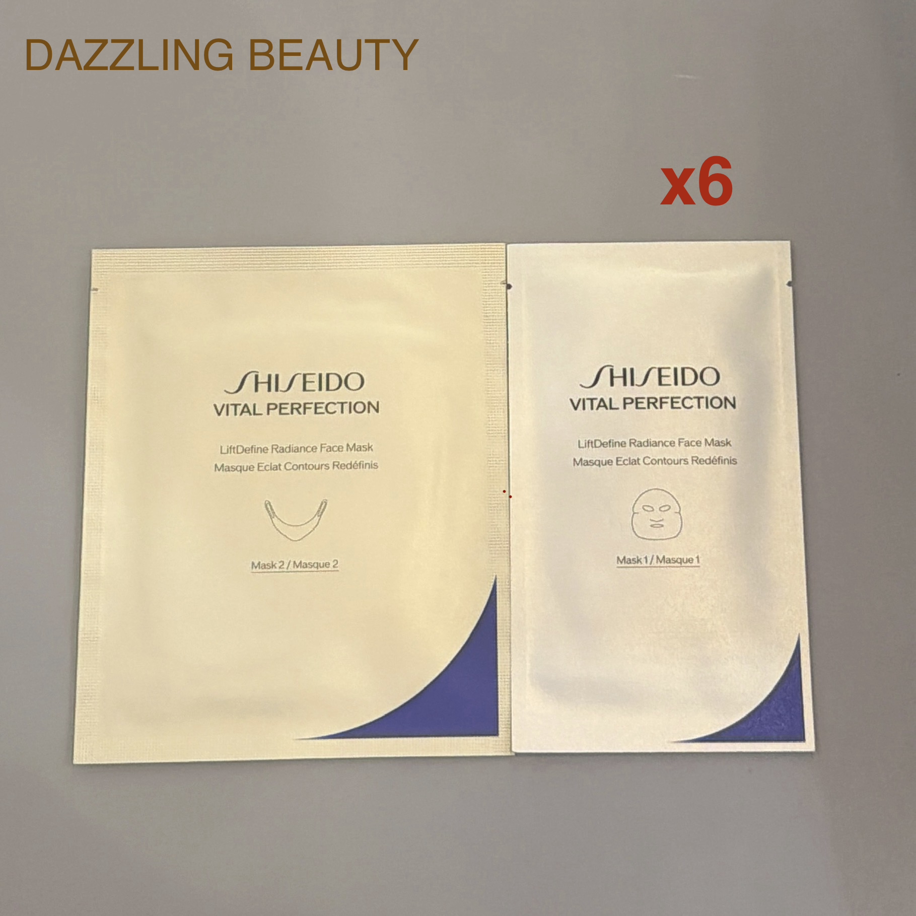 SHISEIDO VITAL  PERFECTION LiftDefine Radiance Face Mask 資生堂 悅薇雙效緊緻亮白 修護面膜6pc 自用環保無盒版   (專櫃價：1020/6pc)