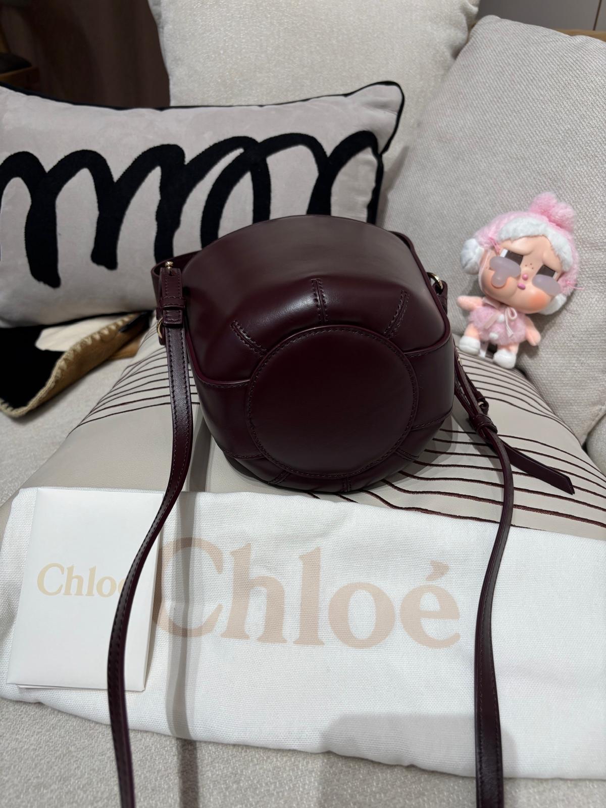 Chloe sense bucket 2way bag 酒紅 100%Authentic ,98%new ✅card✅dust bag 