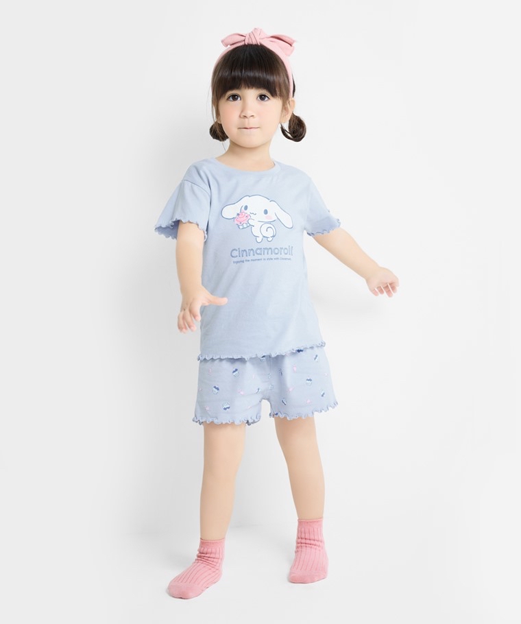 ☀️預訂 台灣直送☀️正版授權Sanrio系列四色純棉花邊印花家居服上下套裝