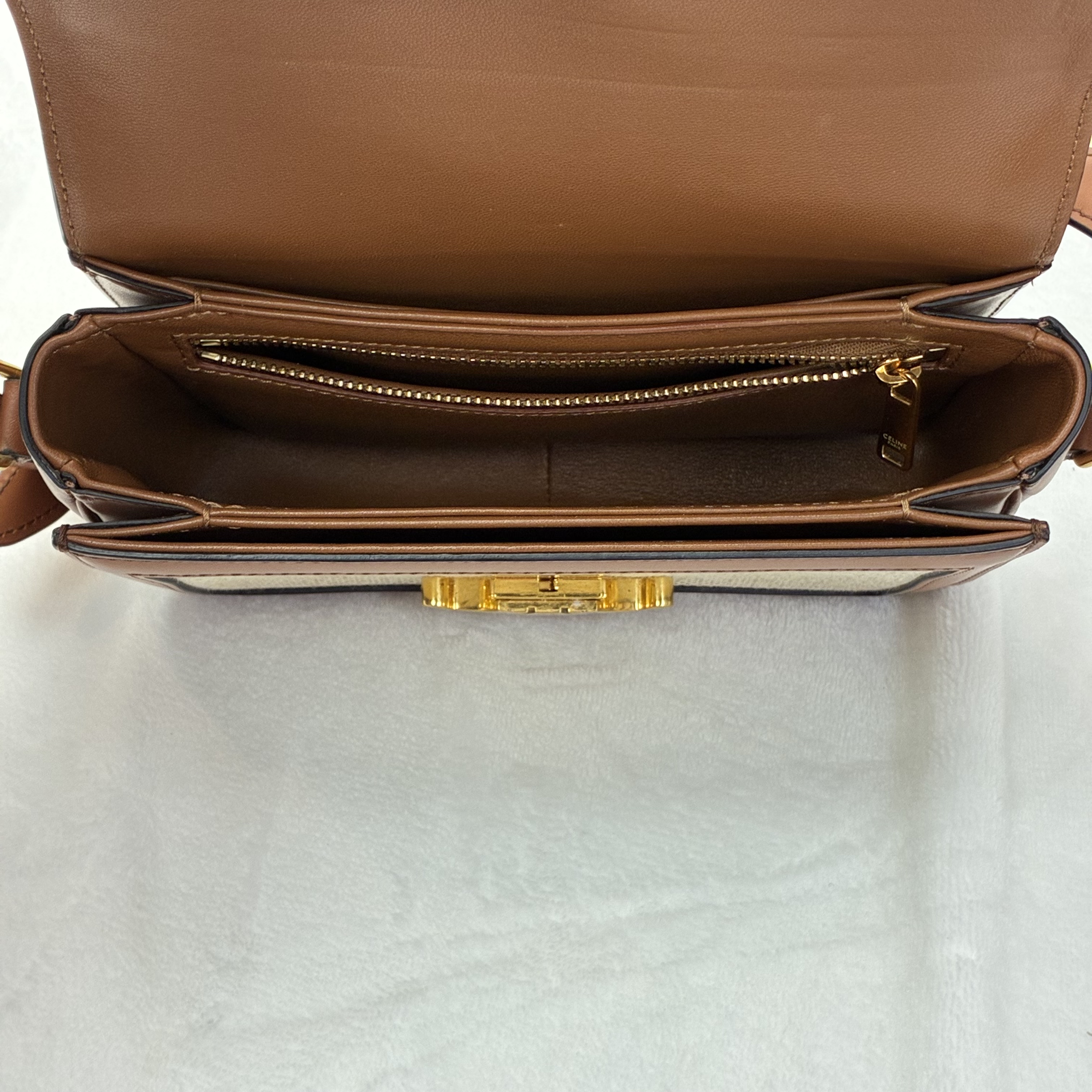 Celine Teen Triomphe凱旋門紡織拼小牛皮