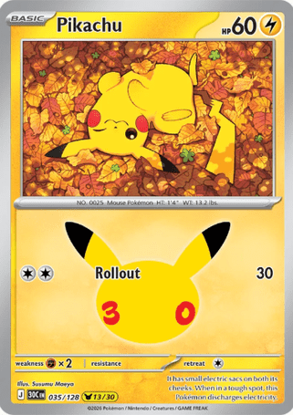 Pokemon TCG 30th Celebration - Pikachu Single Card 
