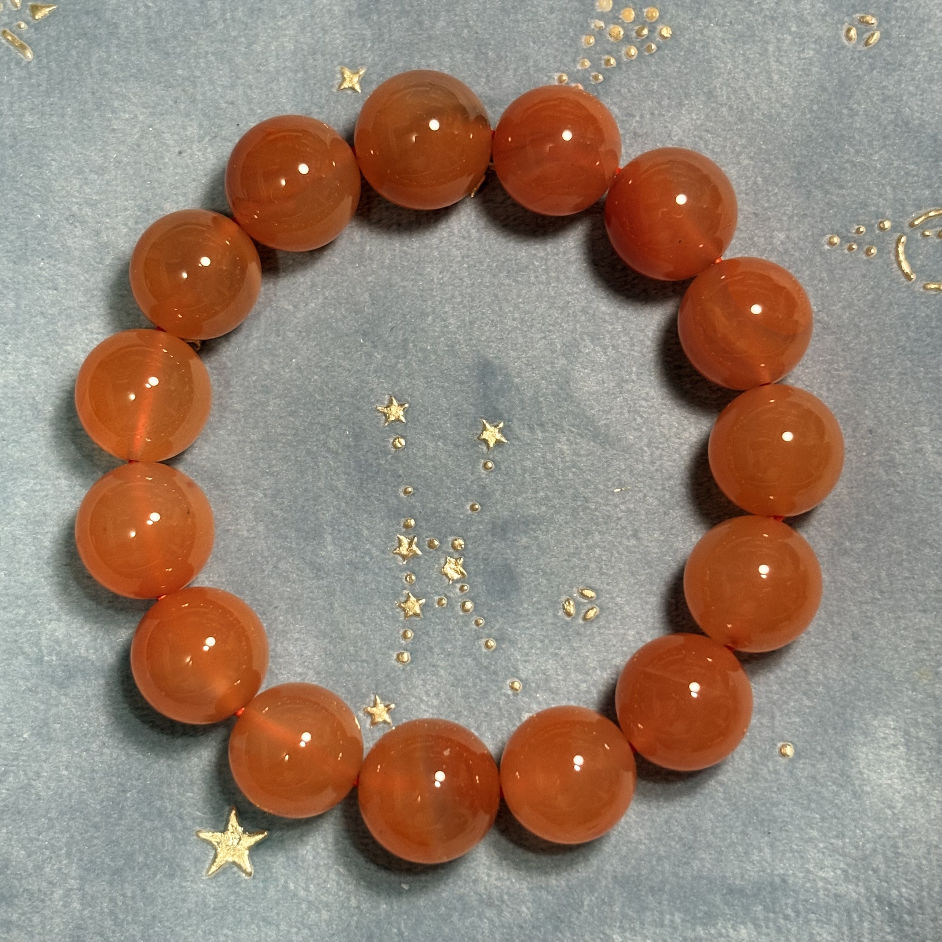 南紅瑪瑙手串 No.3109 丨規格： 14 MM珠17 cm手圈