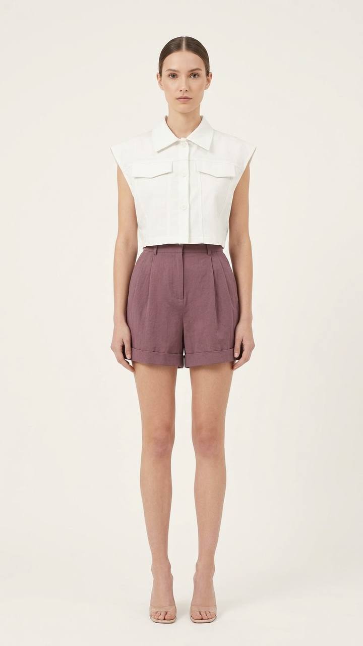 W2552 - Élan Tailored Cuffed Shorts