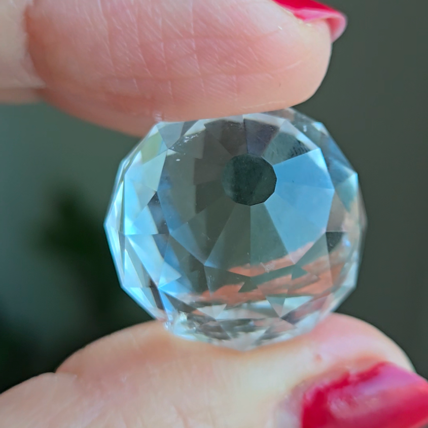 Rainbow faceted clear quartz sphere - CQ233