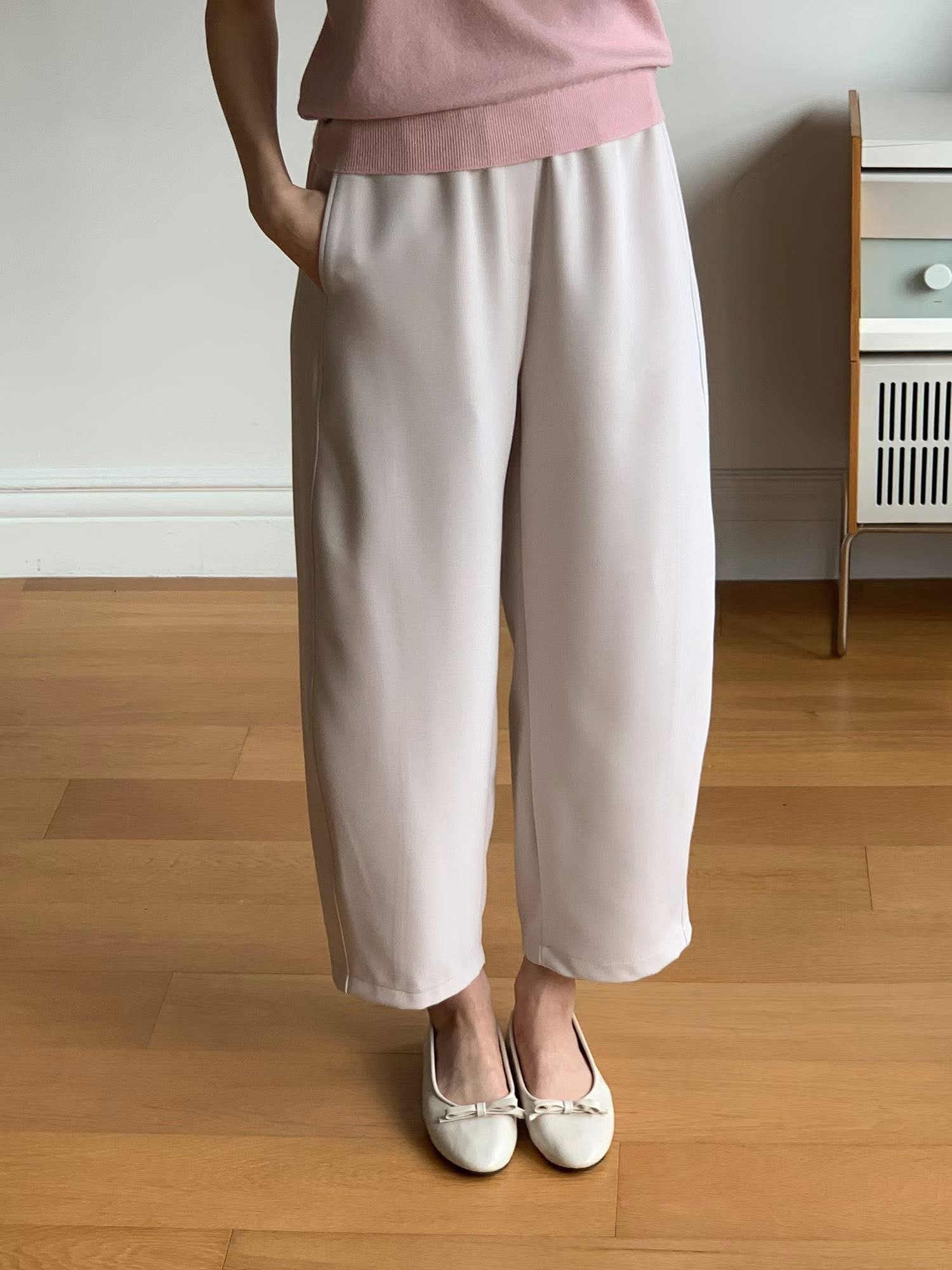 橡筋腰小蘿蔔cut直筒褲