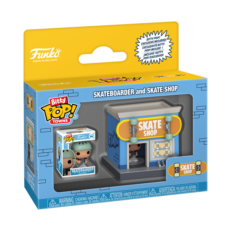 📦訂購 美國代購 Bitty Pop! Towns Skateboarder & Skate Shop Figure 模型