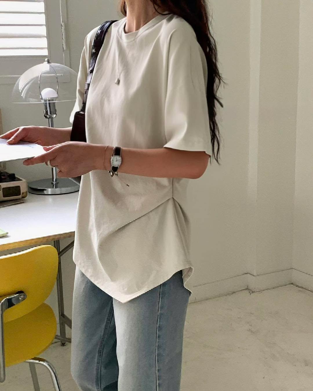 側邊抓褶 Tee 