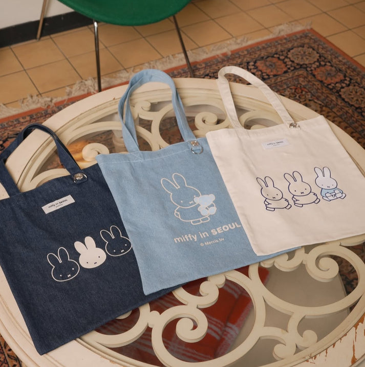 救救3小兔B行動 新登場 [韓國直送] Miffy in Seoul限定 Denim牛仔布系列 Eco Tote Bag