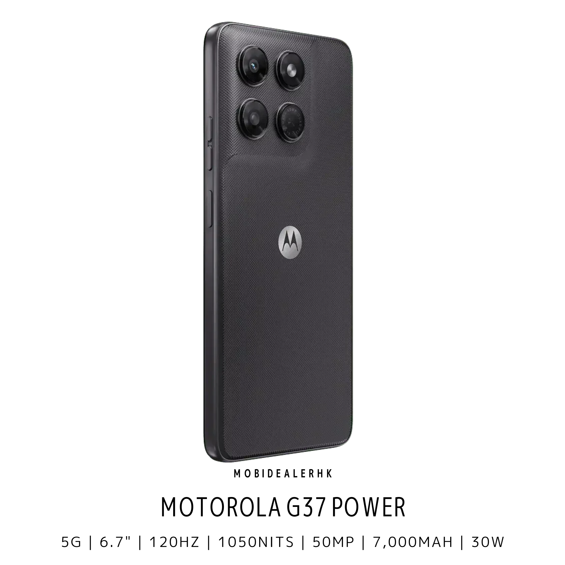 Motorola G37 Power | 5G | 智能手機 | 7000mAh 超大電量續航 | 5000 萬像素 AI 相機 | 120Hz 超亮大螢幕 | 30W 快充