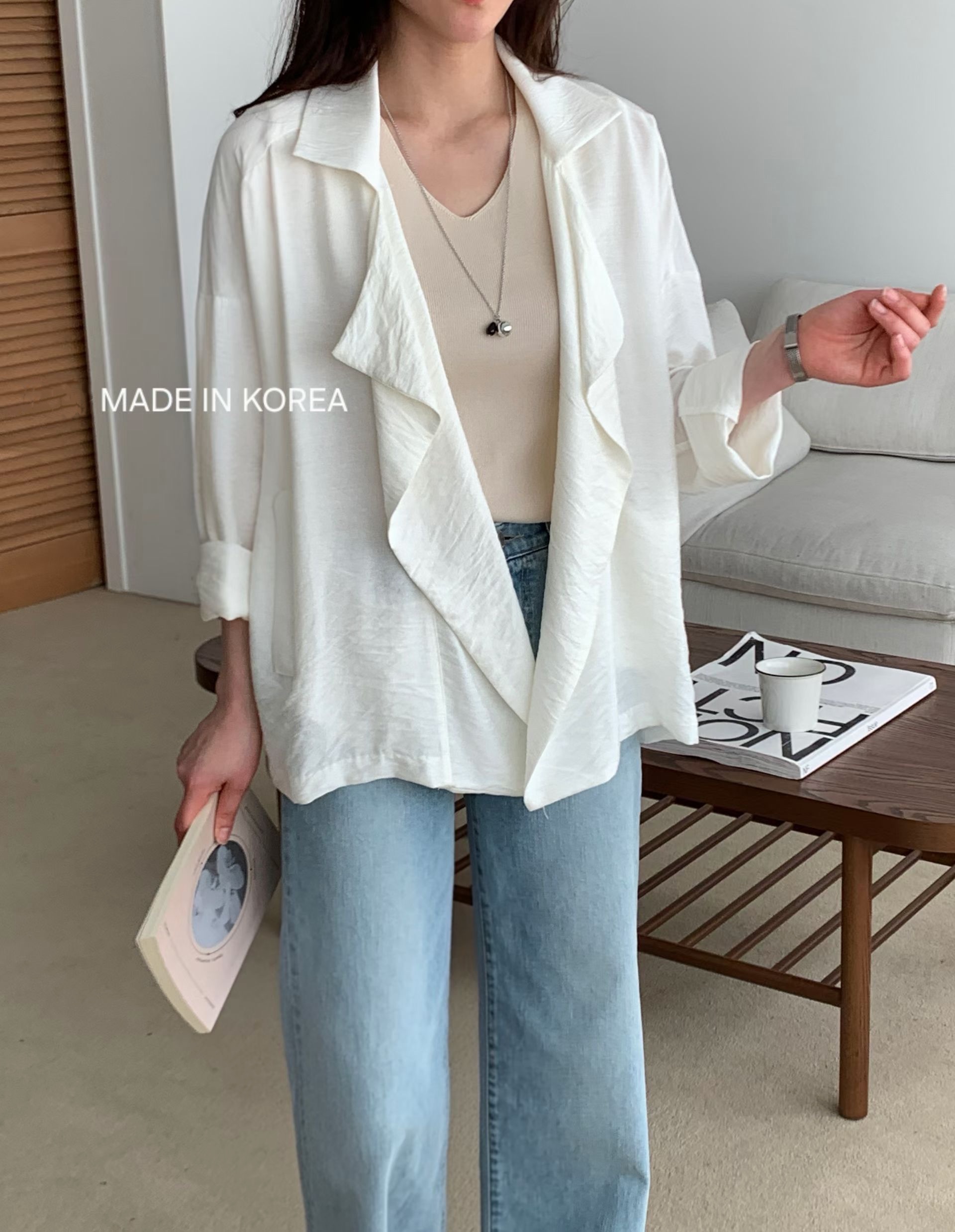 G6183 韓國🇰🇷薄料開胸外套