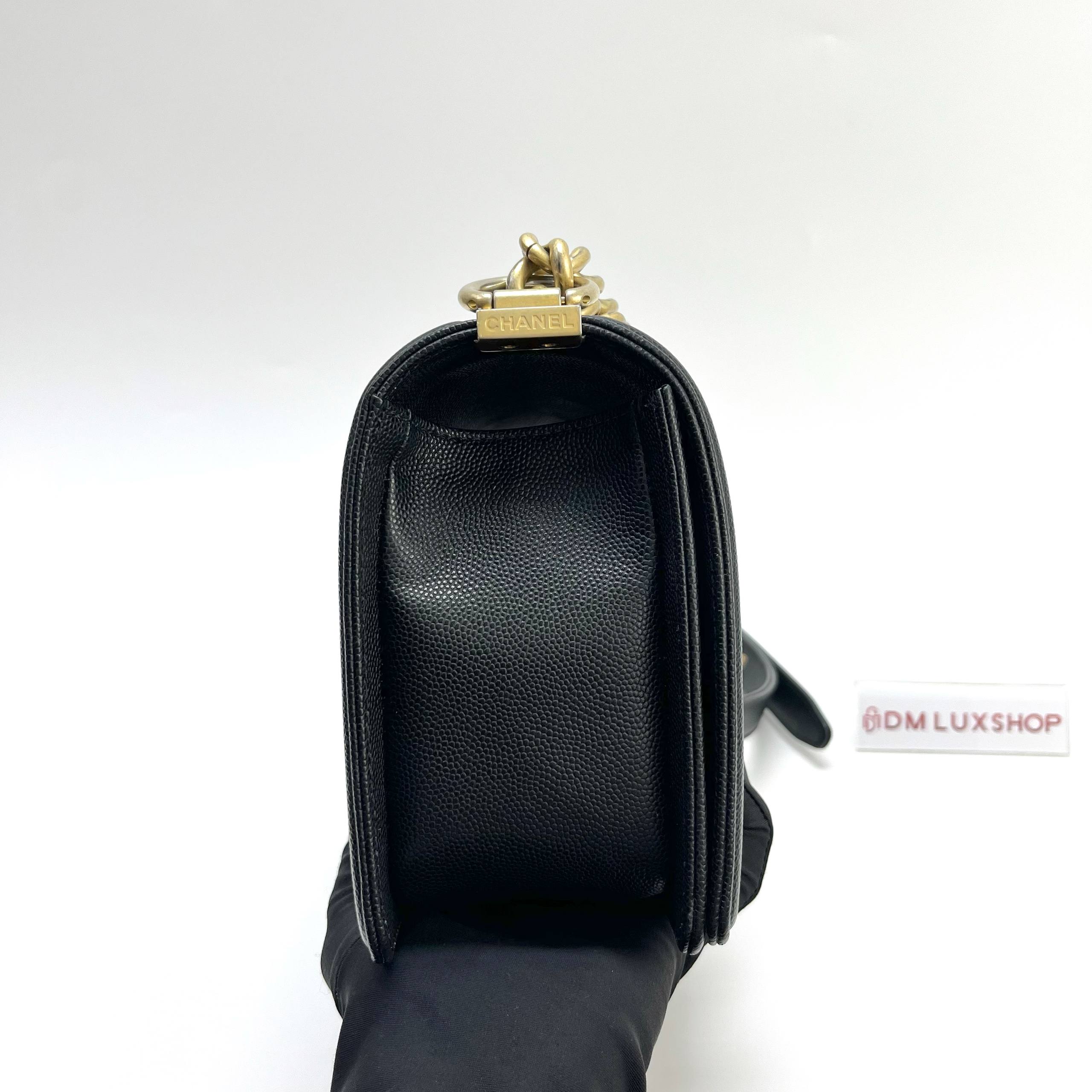 Chanel Boy Medium Black Caviar GHW (Serial 29, Year 2019)