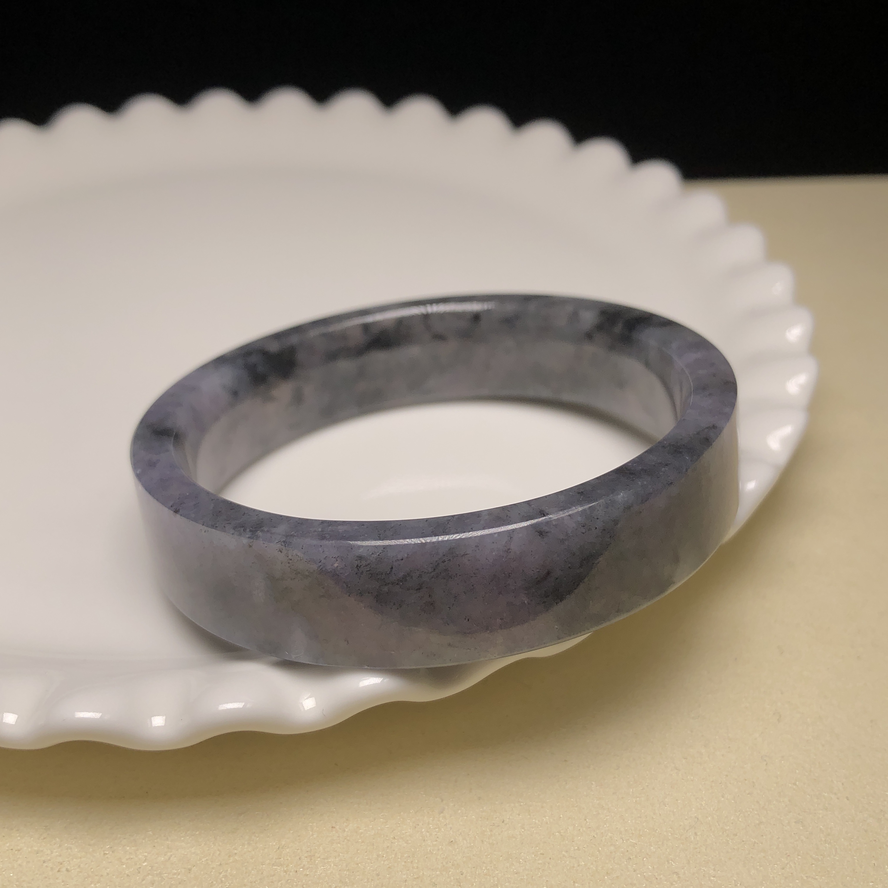 紫底烏雞山水方鐲52mm C06238