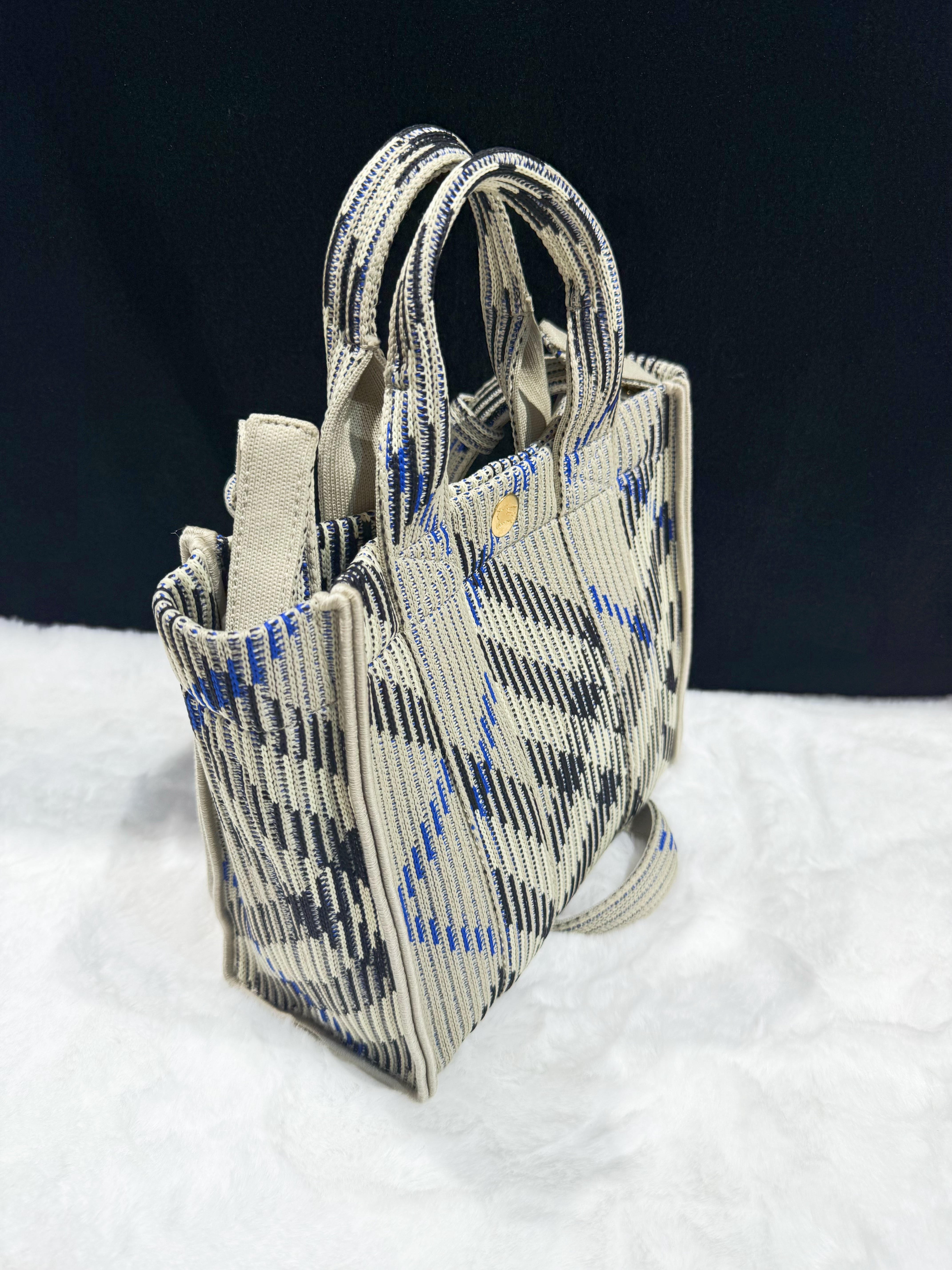 Burberry mini check tote lichen
