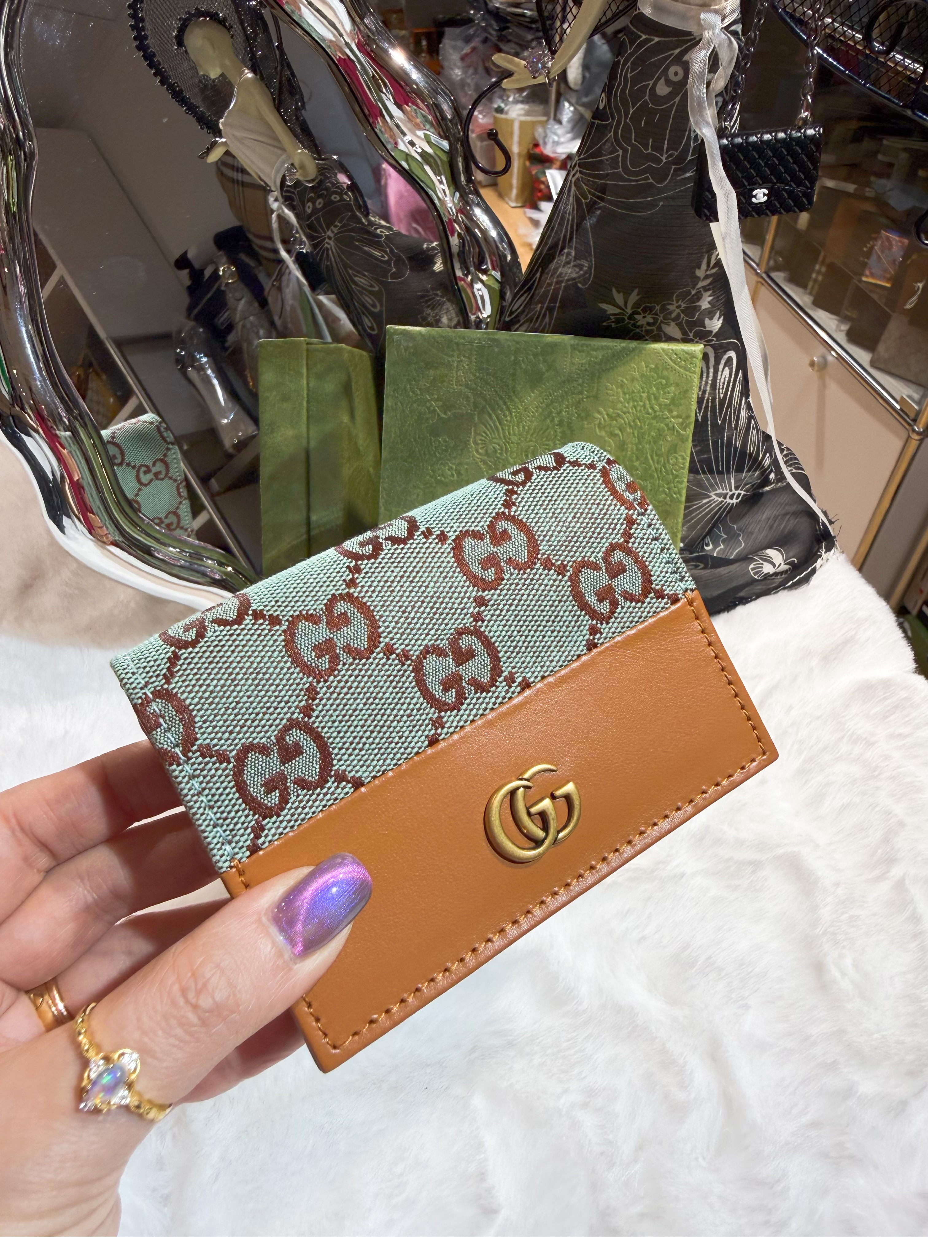 Gucci mini wallet canvas/avocado